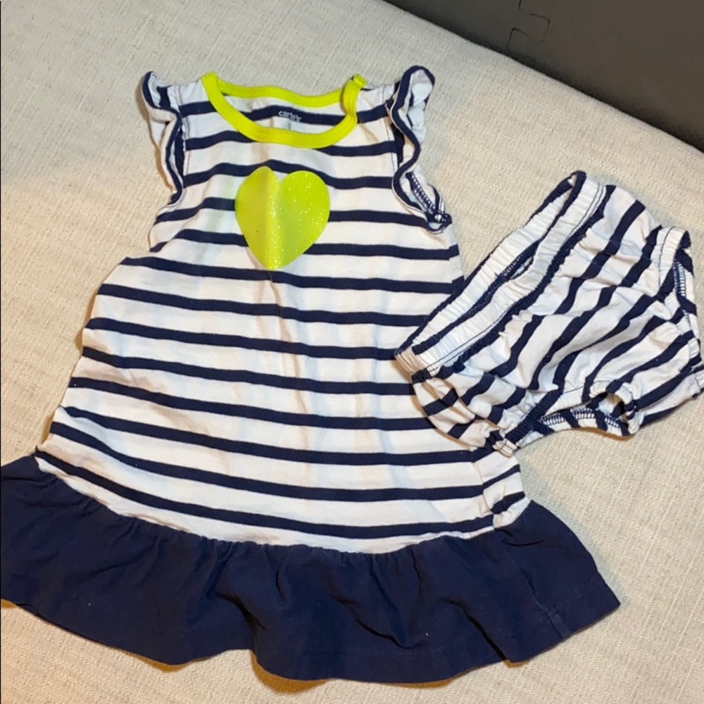 9 mo Carter’s white and navy dress